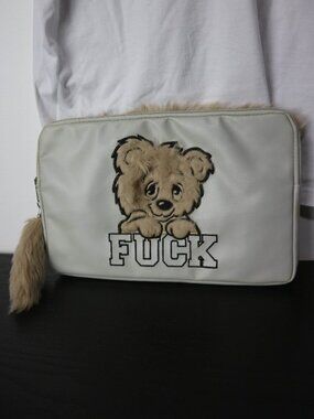 Milkboy Vintage Faux Fur Bear "F***" Hand held Bag Japanese Y2K Clutch